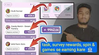 task and survey rewards Earning app || task survey rewards spin and games se Paisa kamaye