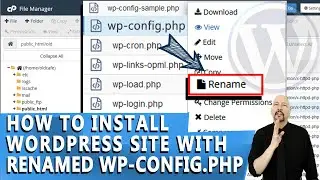 How to Install WordPress with renamed wp config php via cPanel?