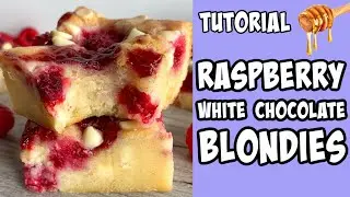 How to make Raspberry White Chocolate Blondies! tutorial #Shorts