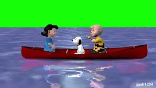 Royalty Free Charlie Brown and Friends at sea in 2 green screen variant