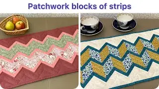 Strips Plaited into a Table Runner. Quilted Table Runner Tutorial