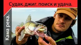 Нашли стаю судака на Каме. Ловля судака осенью на джиг. Zander Fishing Jig Style.