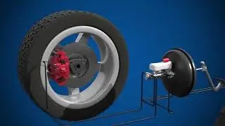 How do hydraulic brakes in cars and light vehicles work 3D animation