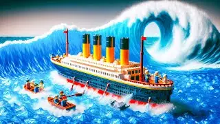 TITANIC LEgo Ship Sinking Experiment with Tsunami Wave Machine - LEGO Dam Breach Experiment