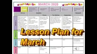 Lesson Plan for March 2020