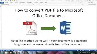 How to Save PDF file to Microsoft Word document.