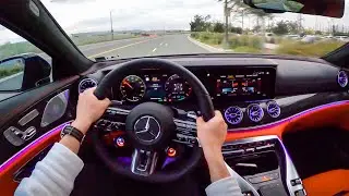 (362HP) The New 2022 Mercedes-AMG GT 43 4-Door POV Sunset Drive