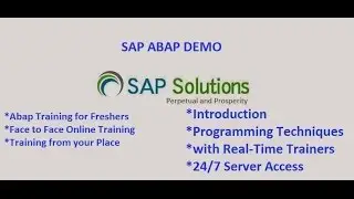 SAP ABAP Demo --SAPSOLUTIONS