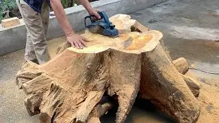 Woodworking Ideas Extremely Strange From A Tree Stump | Making A Table Coffee | Woodworking Art