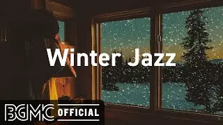 Winter Jazz: Nightly Snow at Coffee Shop Ambience with Relaxing Smooth Jazz Music