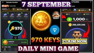 Hamster Kombat Key 7 September🗝️ | Hamster Kombat Today Key|Mini Game Hamster Kombat 7 September|Key