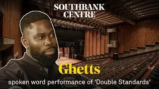 Ghetts performs ‘Double Standards’ as spoken word, in the Queen Elizabeth Hall