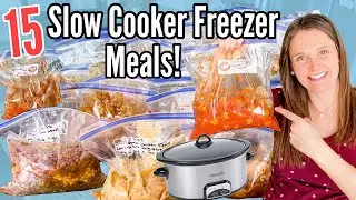 15 DUMP & GO Slow Cooker Freezer Meals! | Quick and EASY Tasty Crockpot Recipes | Julia Pacheco