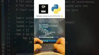 WORD ORDER IN PYTHON PROGRAMMING🌟#word #order #string #python #programming #youtubeshorts #subscribe