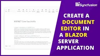 Create a Document Editor in a Blazor Server Application