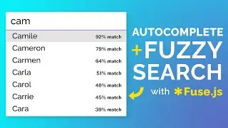 Autocomplete with Fuzzy Search & Fuse.js