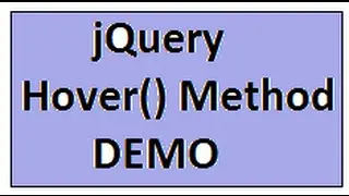 JQUERY HOVER METHOD DEMO