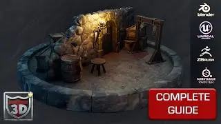 Blender 3 | Unreal Engine 5 | Complete Guide | Stylized Skyrim Style Dungeon Environment Tutorial