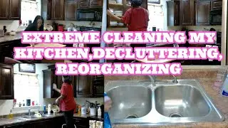 HOMEMAKING WITH THIS MAMA:EXTREME CLEANING MY KITCHEN.DECLUTTERING,REORGANIZING #sahm