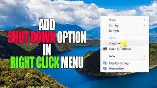 Add Shut Down in Right Click Menu | Shut Down in One Click