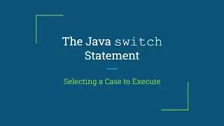 The Java switch statement