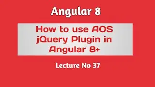 Angular 8 Tutorial - Part 37 - How to jQuery Plugin in Angular 8 | Hindi Urdu