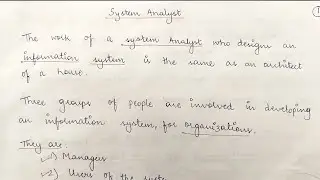 Who is a System Analyst ?