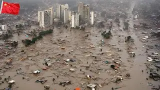 China now! Yellow River explodes, Millions of cubic meters of water submerge Shandong city