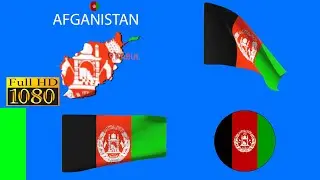 Chroma key_Afganistan Countri Map & Flag Collection