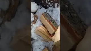 Как наколоть  дров для бани за 2минуты .