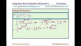 Indefinite Integrals Basic Rules Trigonometric and Exponential Functions IB AA Maths Worksheet 3