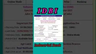 IDBI New vacancy 2023 || IDBI New requirements 2023 