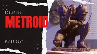 Sculpting Metroid Samus Aran in Water CLay