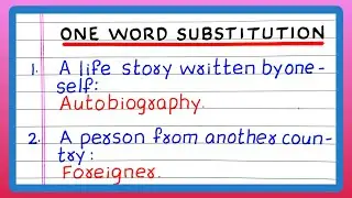 ONE WORD SUBSTITUTION