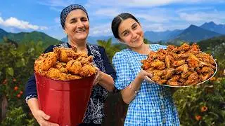 How Azerbaijani Family Lives in 21st Century? Cooking KFC Fried Chicken Far from Civilization