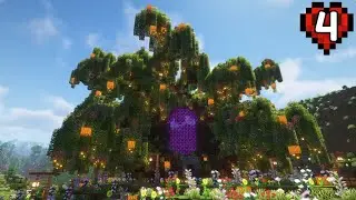 Building a Massive Overgrown Nether Portal in Hardcore Minecraft (#4)