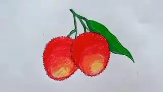 How to draw a litchi || Litchi Drawing easy step by step simple drawing| Drawing litchi step by step