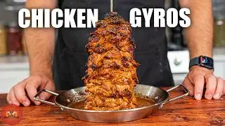 Homemade Chicken Gyros Meat Tower