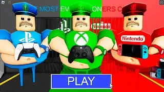 PLAYSTATION VS XBOX VS NINTENDO BARRY'S PRISON RUN OBBY ROBLOX