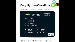 Python Coding challenge - Day 226 | What is the output of the following Python Code?  #codeing