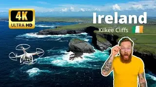 Kilkee Cliffs, Ireland, a famous landscape, Drone flight - 4K Ultra HD.