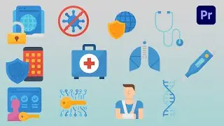 Medical and Cyber Security Icons Pack MOGRT | Premiere Pro