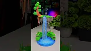 Waterfall making with super clay 🌸 Waterfall making ideas 