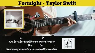 chord ( Fortnight - Taylor Swift ) easy tutorial guitar for beginners