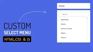 Create A Custom Select Menu with Search Box in HTML CSS & JavaScript