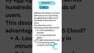 Q37: AWS cloud practitioner exam questions #aws #awscertification #awscertifiedcloudpractitioner