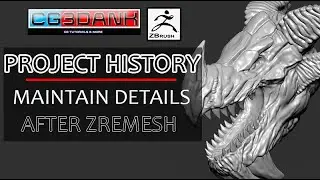 ZBRUSH TUTORIAL _ HOW TO USE PROJECT HISTORY TO KEEP SCULPT DETAILS AFTER ZREMESH ?