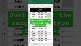 Short cut for calculating sum in excel #excel #exceltips #exceltricks