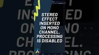 DaVinci Resolve: How to Fix 'Stereo Effect Inserted on Mono Channel. Processing is Disabled'