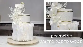 Geometric Angled Wafer Paper Wrap Cake| Using Sugar Lace Mats with Fondant| Cake Decorating Tutorial